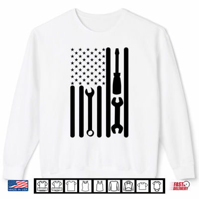 Sweatshirt Labor Day 2019 American Flag Screwdriver Wrench Funny Gift Shirt
