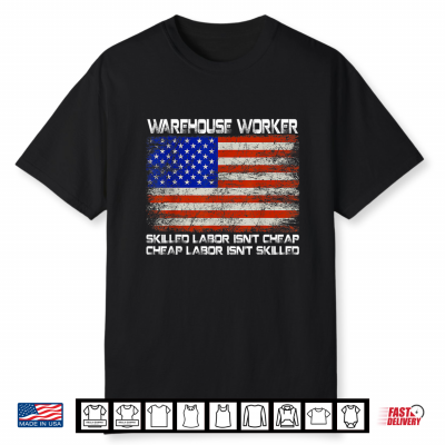 Warehouse Worker Shirt Union Labor Day Gift American Flag Shirt
