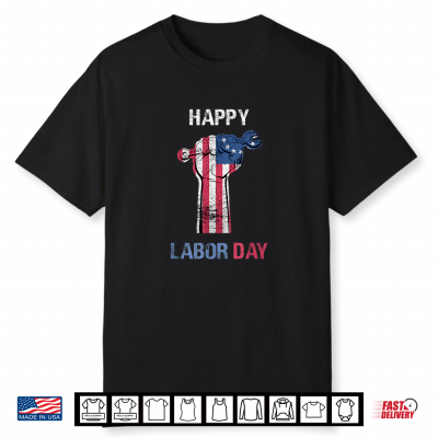 Happy Labor Day Distressed Vintage Patriotic American Flag Shirt