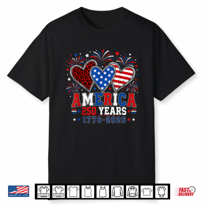 250 Years American 250Th Anniversary Heart 250 Years Womens Shirt
