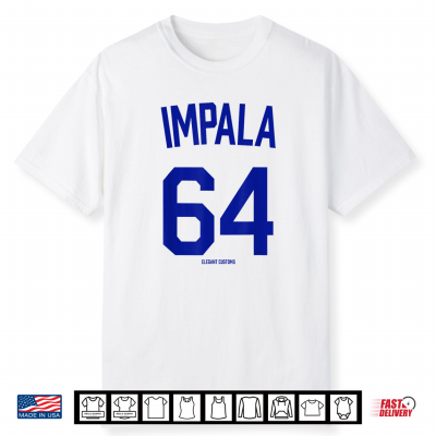64 Impala Blue Text Lowrider Kustom Lead Sled Hot Rod Shirt
