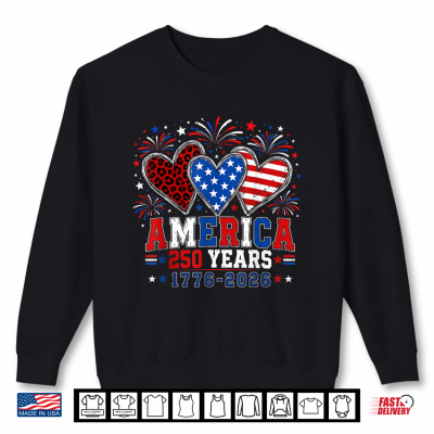 Sweatshirt 250 Years American 250th Anniversary Heart 250 Years Womens Shirt