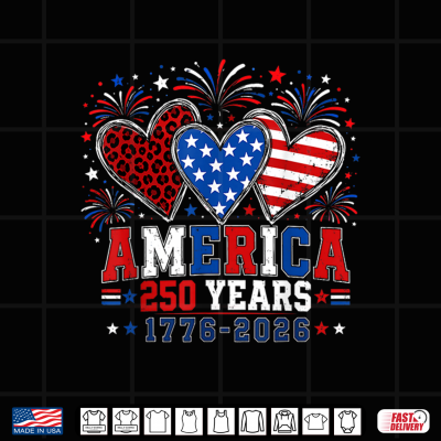 Design 250 Years American 250th Anniversary Heart 250 Years Womens Shirt