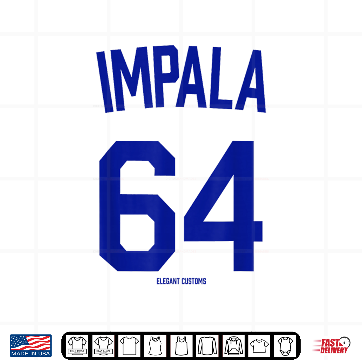 64 Impala Blue Text Lowrider Kustom Lead Sled Hot Rod Shirt 64 Impala Blue Text Lowrider Kustom Lead Sled Hot Rod Shirt