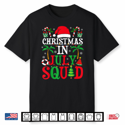 Christmas In July Squad Family Group Matching Beach Summer Shirt