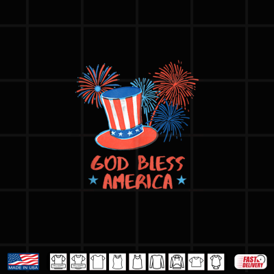 Design God Bless America Fireworks Patriotic Shirt