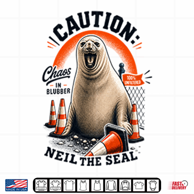 Design Caution Neil The Seal Shirt