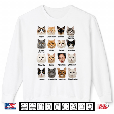 Sweatshirt Kpop Cat Breed Chart Jennie Blackpink Meme Shirt