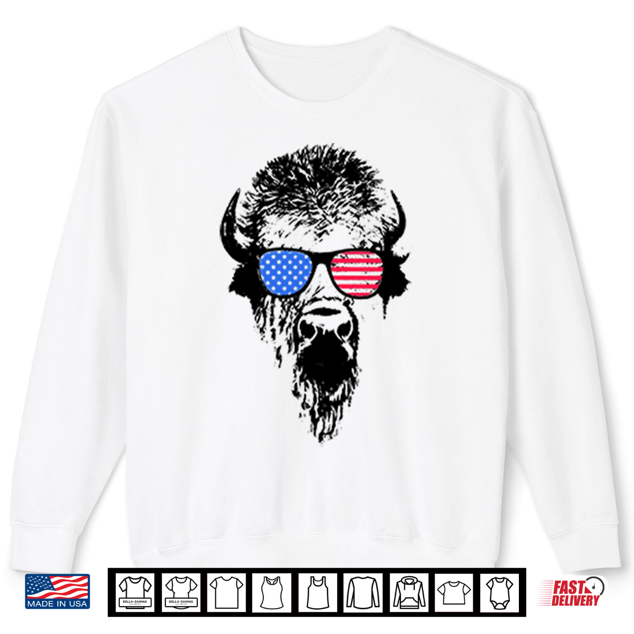 Patriotic Buffalo Usa Flag American Red White Blue Sunglasses Shirt Patriotic Buffalo Usa Flag American Red White Blue Sunglasses Shirt