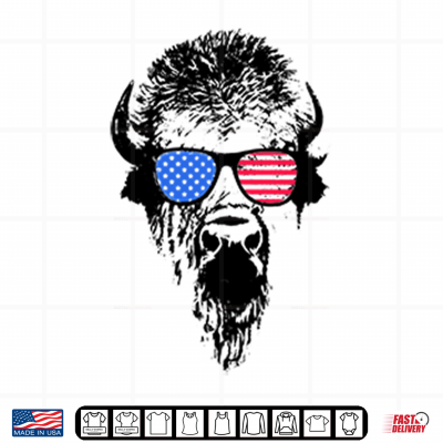Patriotic Buffalo Usa Flag American Red White Blue Sunglasses Shirt 4 Design Patriotic Buffalo USA Flag American Red White Blue Sunglasses Shirt