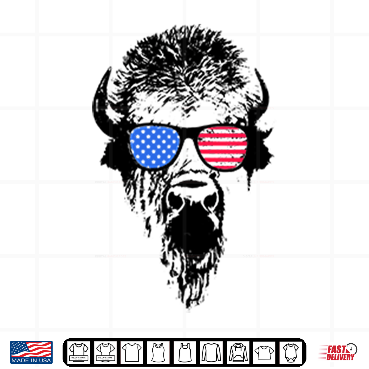 Patriotic Buffalo Usa Flag American Red White Blue Sunglasses Shirt Patriotic Buffalo Usa Flag American Red White Blue Sunglasses Shirt
