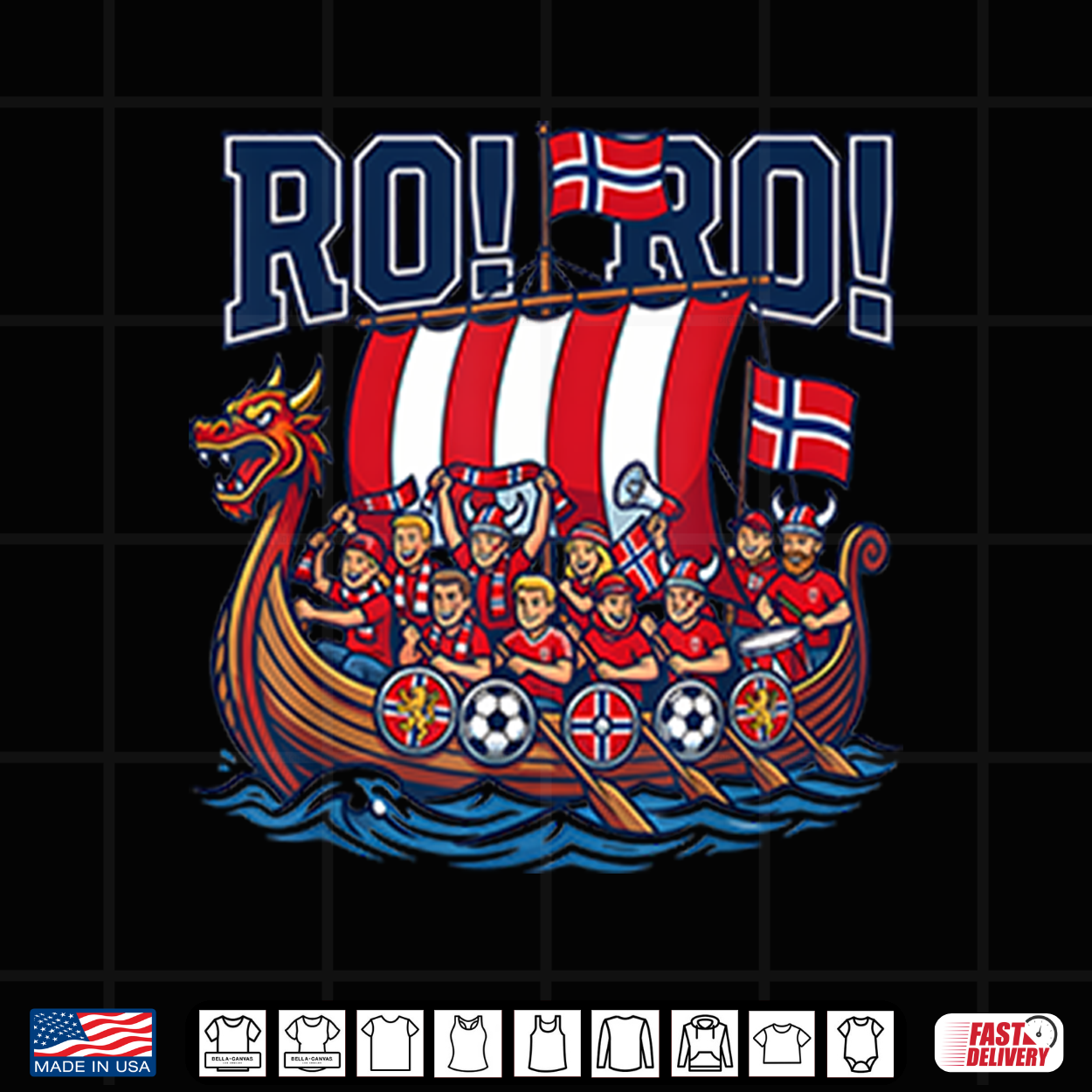 Ro Ro Norway Viking Ship Soccer Shirt Ro Ro Norway Viking Ship Soccer Shirt