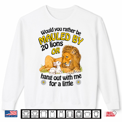 Sweatshirt Would You Rather Be Mauled By 20 Lions Or Hang Out With Me For A Little Shirt