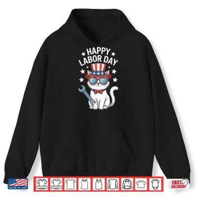 Happy Labor Day Patriotic Cat Wrench Stars Worker Humor Shirt 1 Hoodie Happy Labor Day Patriotic Cat Wrench Stars Worker Humor Shirt