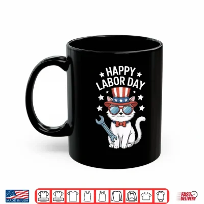 Happy Labor Day Patriotic Cat Wrench Stars Worker Humor Shirt 3 Mug Happy Labor Day Patriotic Cat Wrench Stars Worker Humor Shirt