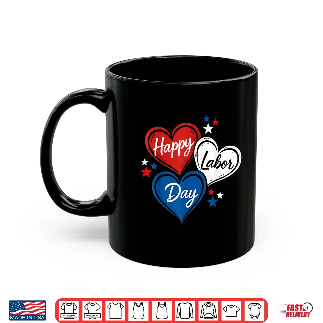 Happy Labor Day Patriotic Hearts Red White Blue Shirt Happy Labor Day Patriotic Hearts Red White Blue Shirt