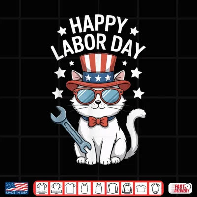Happy Labor Day Patriotic Cat Wrench Stars Worker Humor Shirt 4 Design Happy Labor Day Patriotic Cat Wrench Stars Worker Humor Shirt