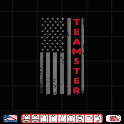 Design Teamster American Flag Patriotic Truck Driver U S Trucking Shirt