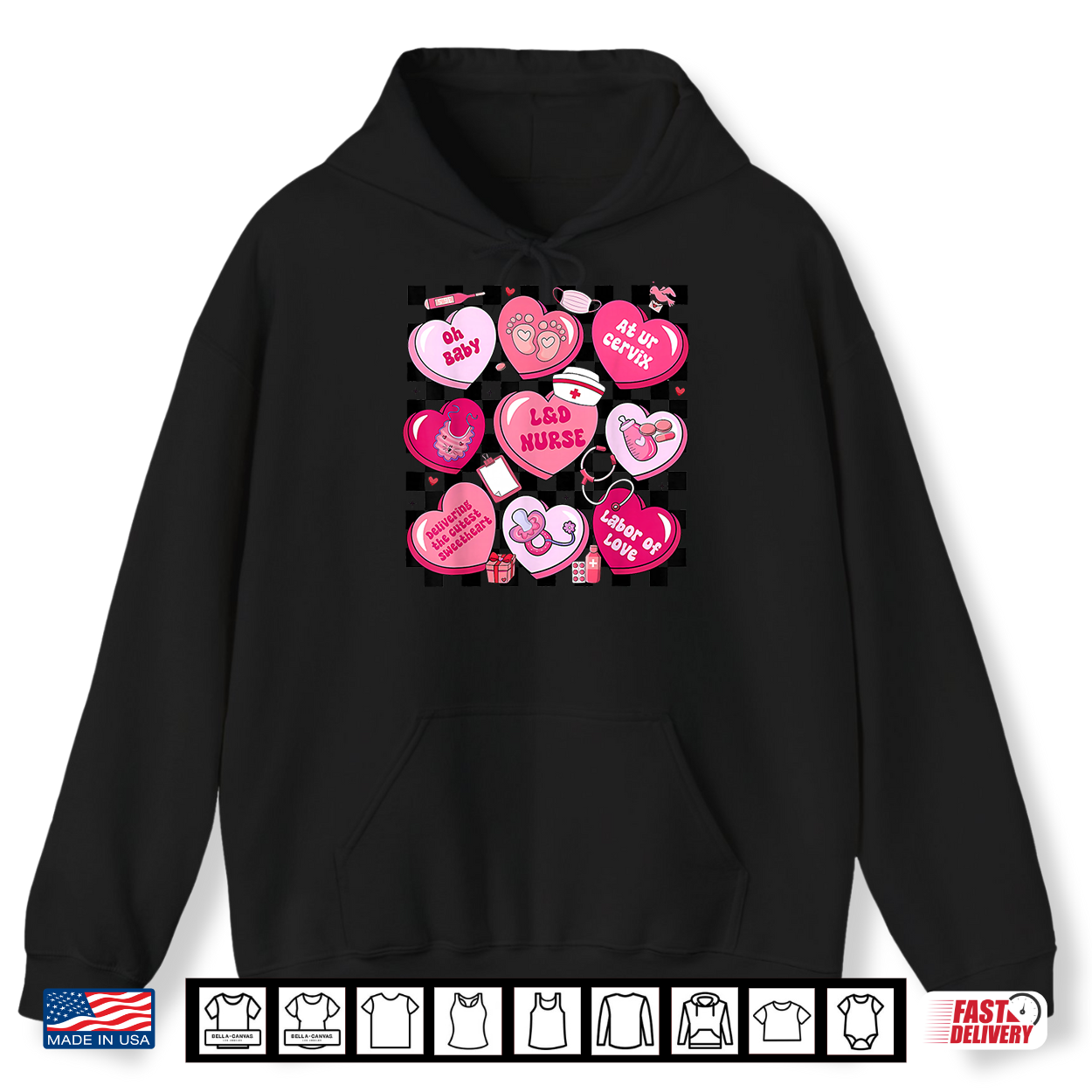 Labor And Delivery Nurse Hearts Candy Valentine’S Day Shirt Labor And Delivery Nurse Hearts Candy Valentine’S Day Shirt
