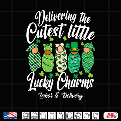 Design Labor And Delivery Lucky Charm Nurse Shamrock St Patricks Day Shirt