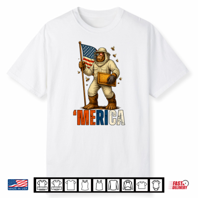 Labor Day Beekeeper Bigfoot Honey Worker American Flag U S A Shirt