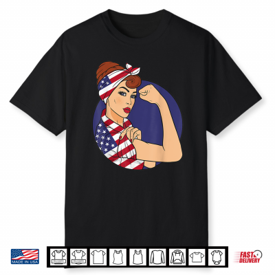 Labor Day Shirts Rosie The Riveter American Flag Shirt