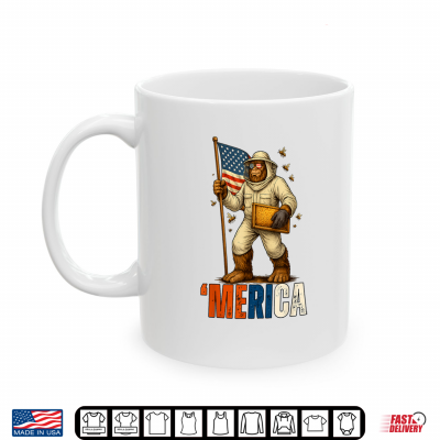 Mug Labor Day Beekeeper Bigfoot Honey Worker American Flag U S A Shirt