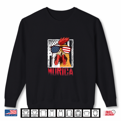 Sweatshirt Merica Sunglasses Cock Funny Rooster Murica Shirt
