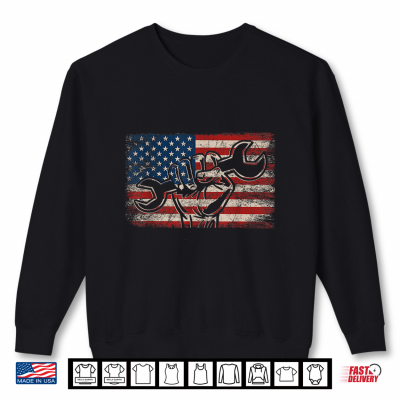 Sweatshirt U S Flag Mechanic Labor Day Worker Patriotic Mechanic Shirt