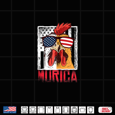 Design Merica Sunglasses Cock Funny Rooster Murica Shirt