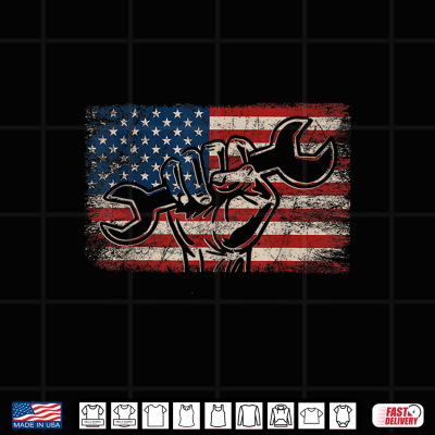 Design U S Flag Mechanic Labor Day Worker Patriotic Mechanic Shirt