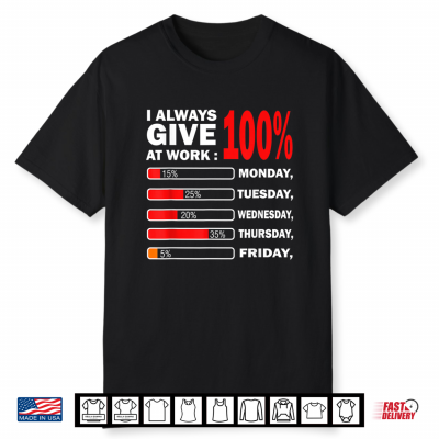 Funny I Always Give 100 Percent At Work Labor Day Men Women Shirt