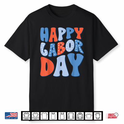 Happy Labor Day For Women Labor Day Retro Usa Flag Girls Shirt