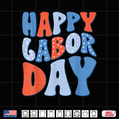 Design Happy Labor Day For Women Labor Day Retro USA Flag Girls Shirt