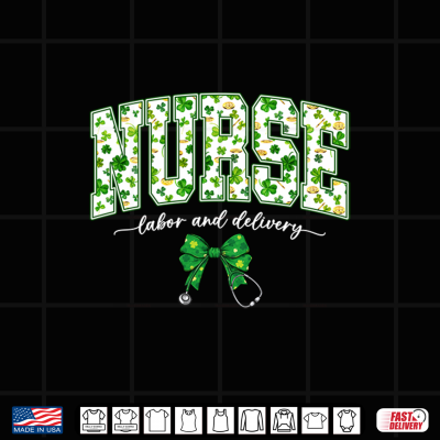 Design Nurse Labor and Delivery LD Bow NICU Nurse St Patricks Day Shirt