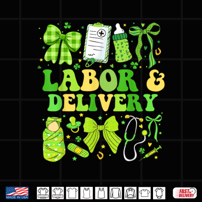 Design Labor And Delivery Nurse Coquette L And D Nurse St Patricks Day Shirt