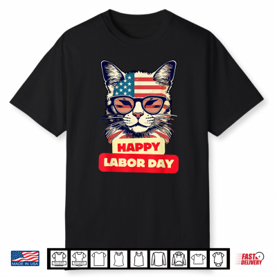 Cat Lovers Celebrate Labor Day In U S A Fun Festive Picnic Shirt