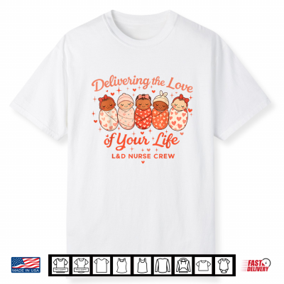 Cute Labor Delivery Nurse Crew Heart Graphic Valentines Day Shirt