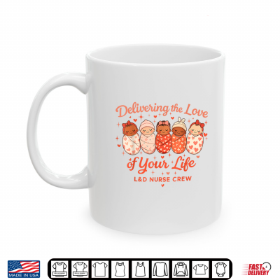 Mug Cute Labor Delivery Nurse Crew Heart Graphic Valentines Day Shirt