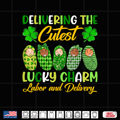 Design Delivering The Cutest Lucky Charm L And D Nurses St Patricks Day Shirt