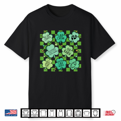 L And D Nurse St Patricks Day Shamrock Checkered Labor Delivery Shirt