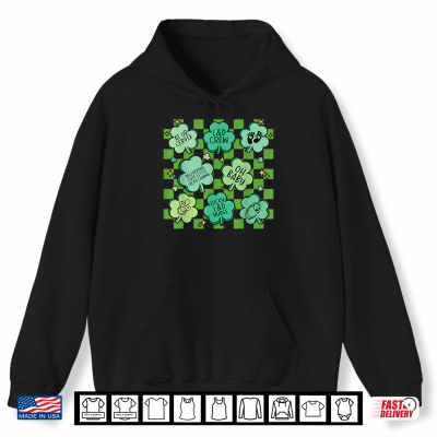 Hoodie L And D Nurse St Patricks Day Shamrock Checkered Labor Delivery Shirt