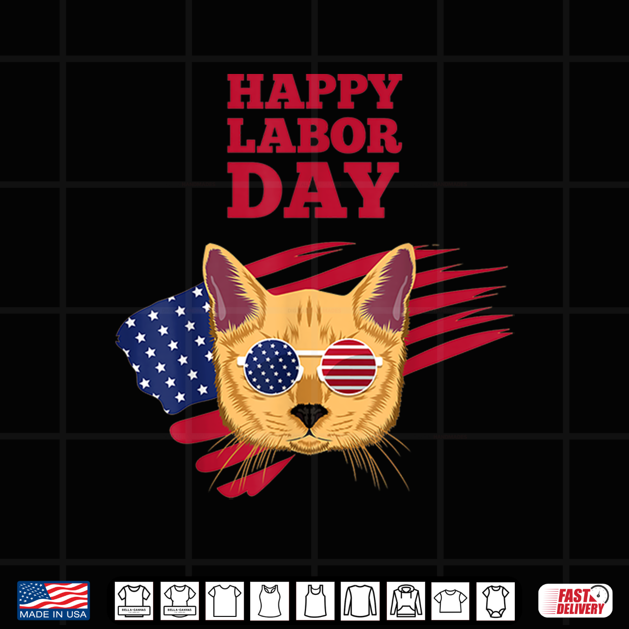 Funny Vintage Cat Happy Labor Day For Workers And Employees Shirt