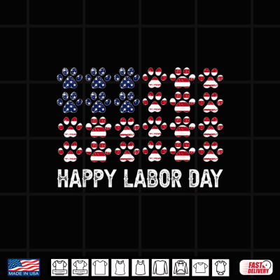 Design Happy Labor Day Patriotic Dog Lover American Flag Shirt