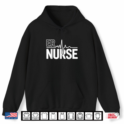 Hoodie Cool Emergency Nurse Art for Men Women Emergency Room RN Shirt