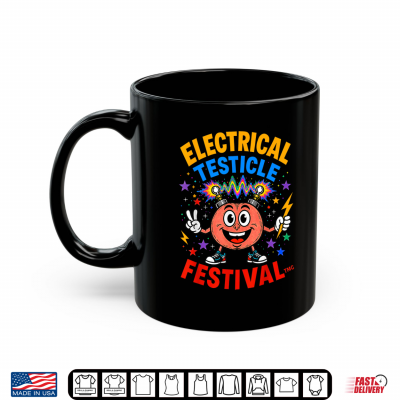 Mug Electrical Testicle Festival Retro Voltage Adult Unisex Tee Shirt