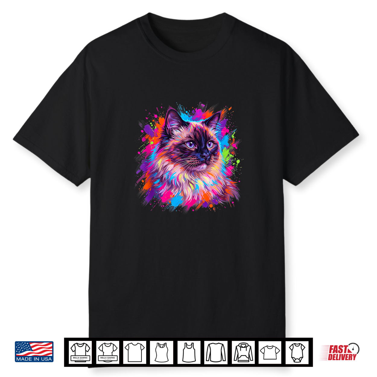 Ragdoll Colorful Cat Portrait Shirt Ragdoll Colorful Cat Portrait Shirt