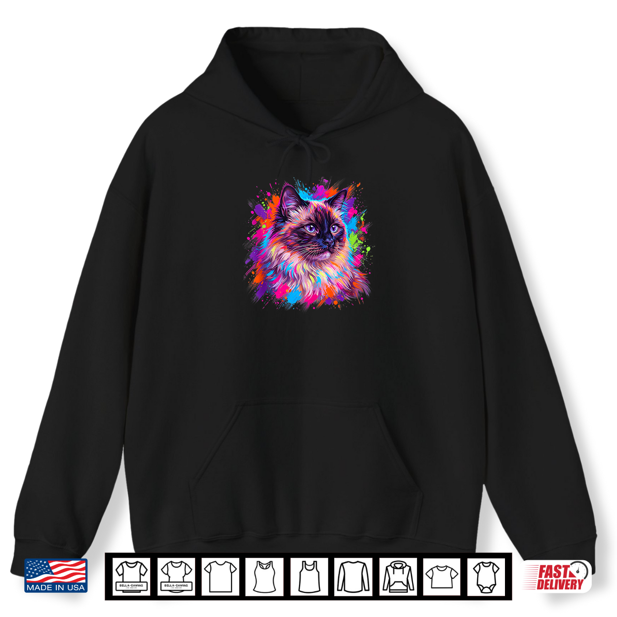 Ragdoll Colorful Cat Portrait Shirt Ragdoll Colorful Cat Portrait Shirt
