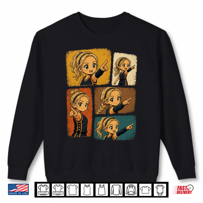 Sweatshirt Spicy Sophie Anime Girl Pointing Chibi Art Performance Shirt