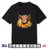 Watercolor Highland Cow With Sunflowers Floral Shirt